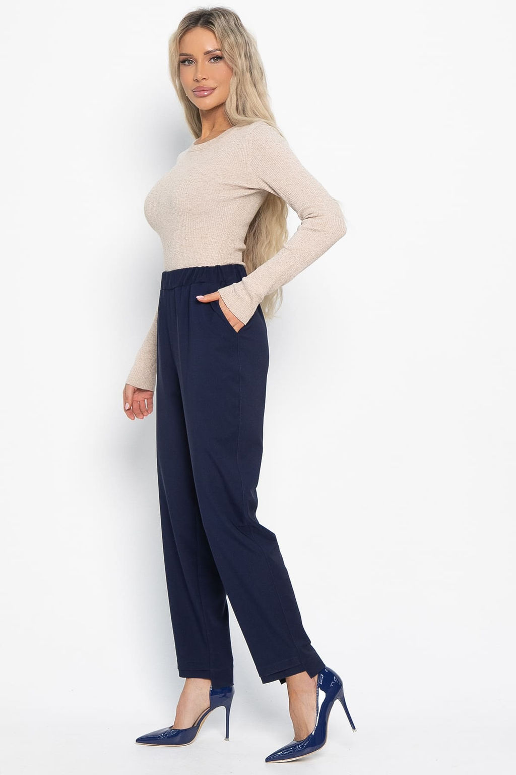 Брюки на резинке Инди (темно-синие) Б15022-8М