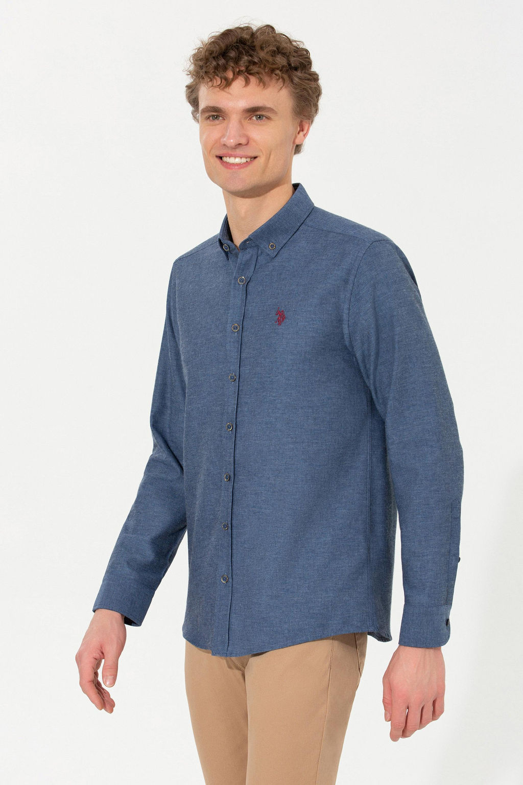 Erkek _ndigo Uzun Kollu Basic G_mlek