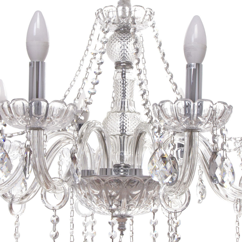 Люстра подвесная в стиле барокко "Alfemminile" 8*40Вт 25-DZ888 со стеклянными основаниями