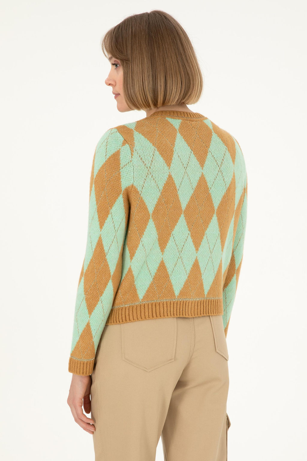 Женский кардиган из меланжевого трикотажа светло-коричневого цвета Неожиданная скидка в корзине - U.s. polo assn фото 5