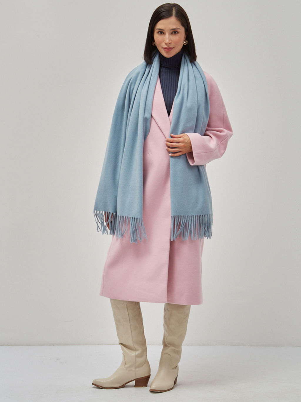 В составе шерсть ! теплый двусторонний палантин - Tantino фото 5