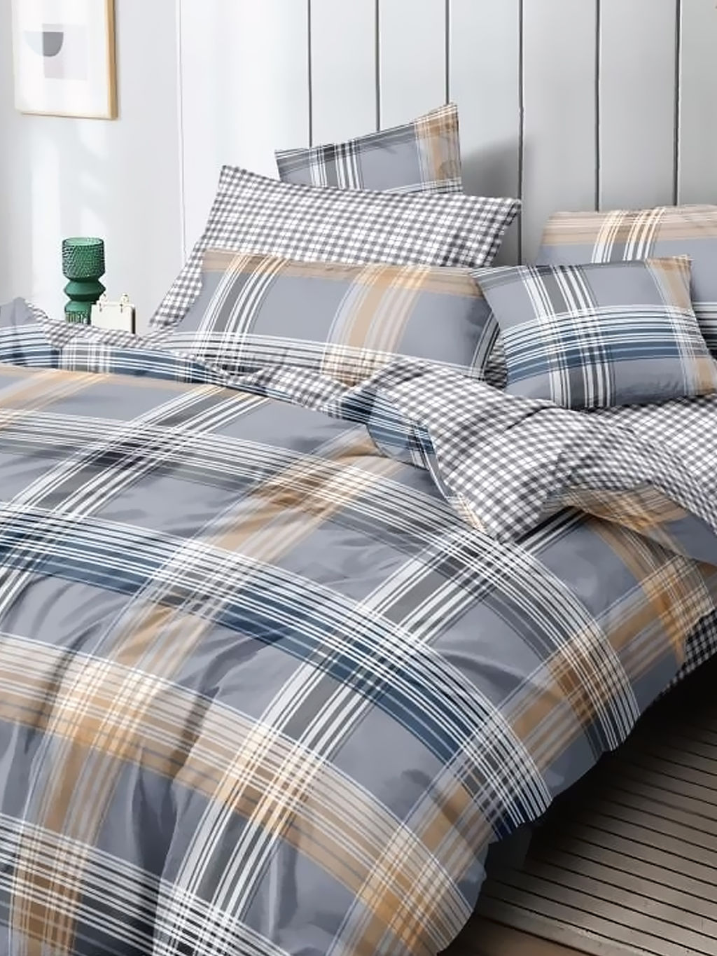 Постельное белье поплин эксклюзив - Трис 1.5 сп.с прост.на резинке 90*200*25 (нав.70х70)