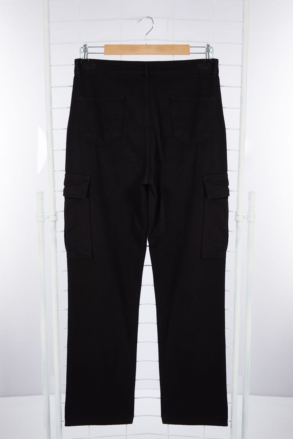 TRENDYOL MAN Siyah Kargo Cepli Gabardin Baggy/Bol Kesim %100 Pamuklu Rahat Pantolon TMNSS24PL00021 - Trendyolmilla фото 7