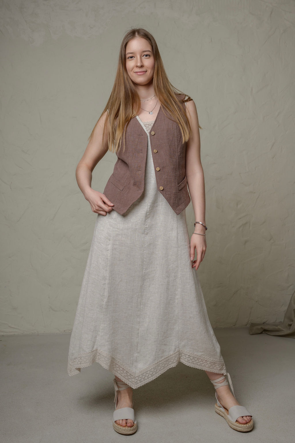 Платье сарафан 70% лен + 30% вискоза