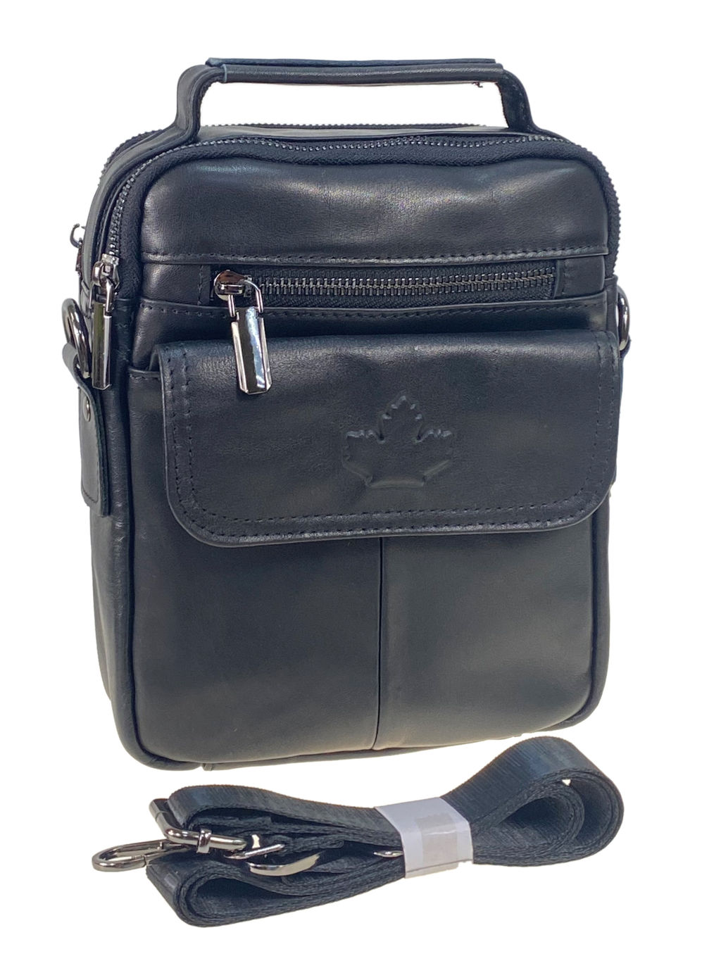 Сумка мужская из натуральной кожи, цвет черный