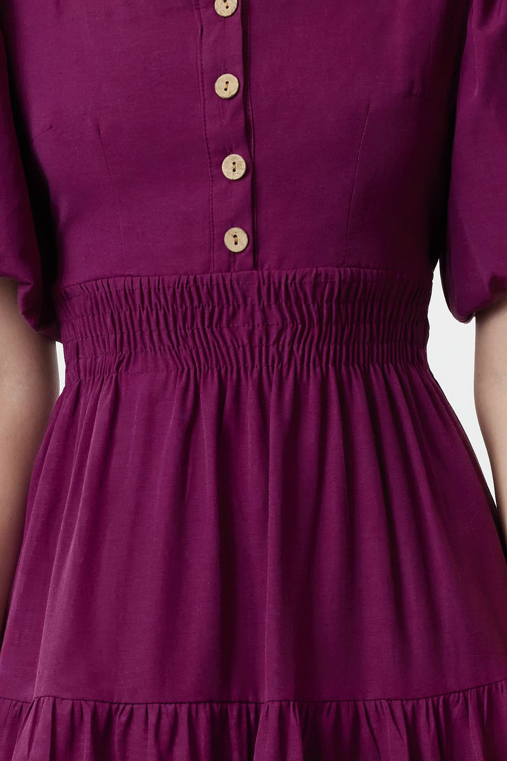 Murdum Belden Ac?lan Gipe ve S?rt Detayl? Kare Yaka Maxi Dokuma Elbise TWOSS24EL00431