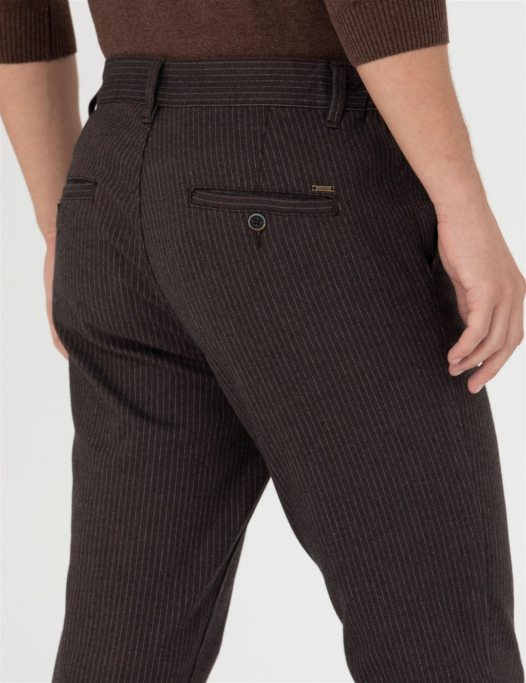 Kahverengi Slim Fit Kanvas Pantolon - Pierre cardin фото 7