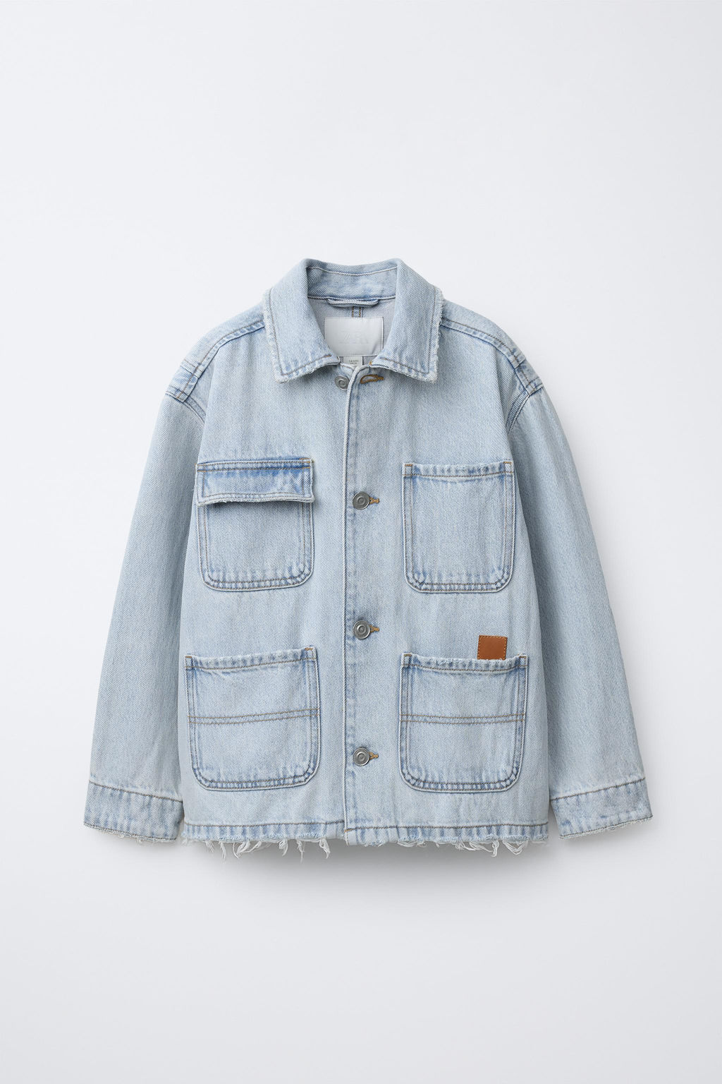DENIM OVERSHIRT WITH POCKETS - Zara фото 7