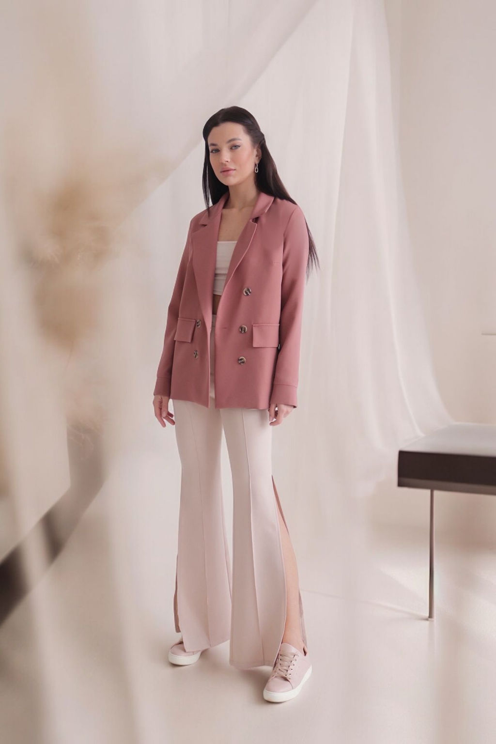 10555 Жакет двубортный в пыльном розовом - Martichelli фото 16
