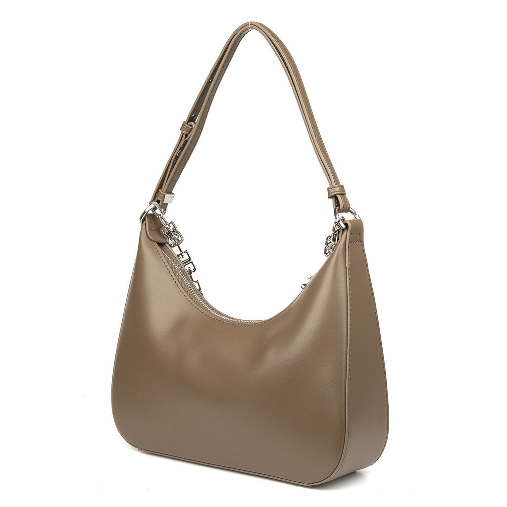 0781 dark beige, Женская кожаная сумка "casual", Barcelo Biagi