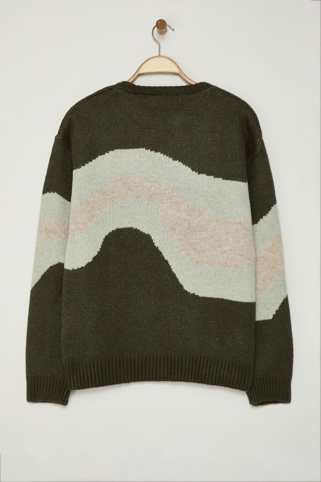 TRENDYOL MAN Yesil Regular Bisiklet Yaka Etnik Triko Kazak TMNAW25KZ00044