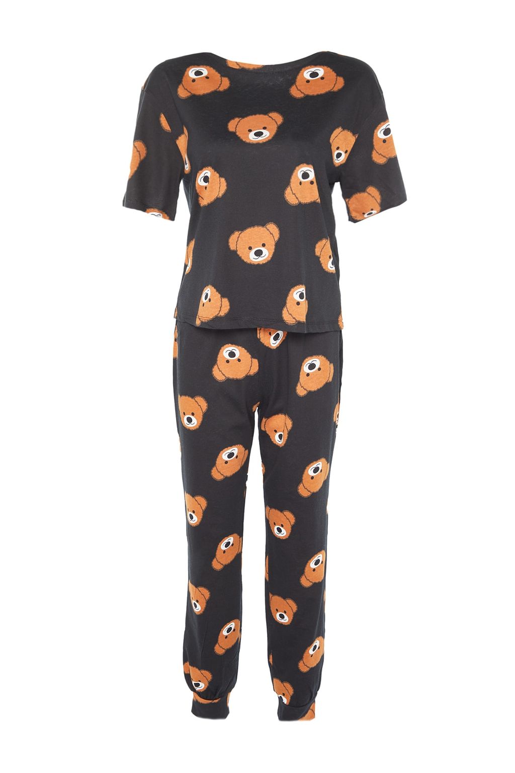 Trendyolmilla Kad?n Couple/Cift Siyah %100 Pamuklu Ay?c?kl? Orme Pijama Tak?m? THMSS21PT0195 фото 10