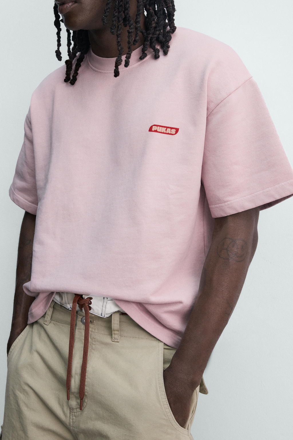 SUDADERA RELAXED FIT PUKAS SURF X ZARA / Rosa pastel  фото 7