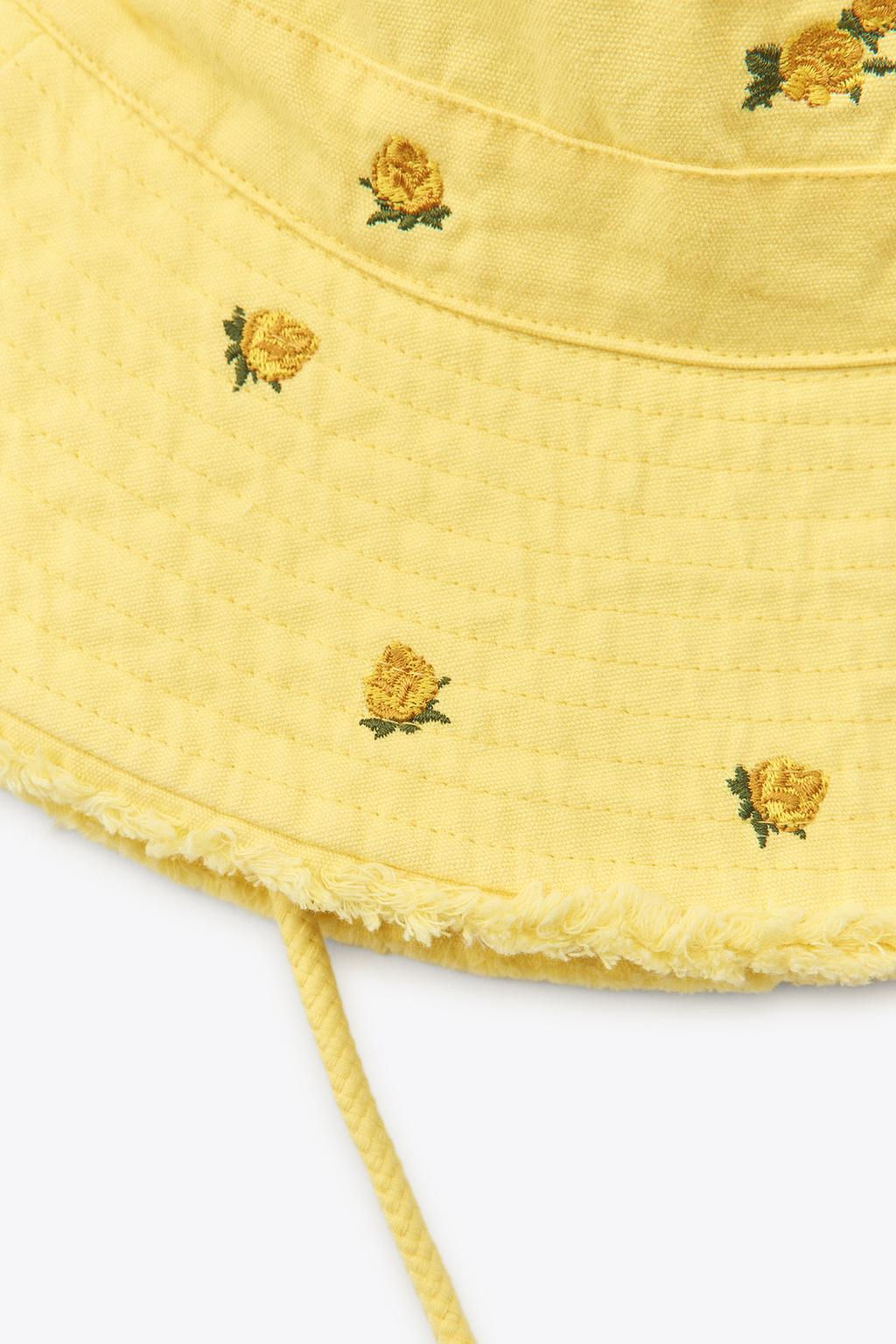 FLORAL EMBROIDERY BUCKET HAT - Zara фото 2