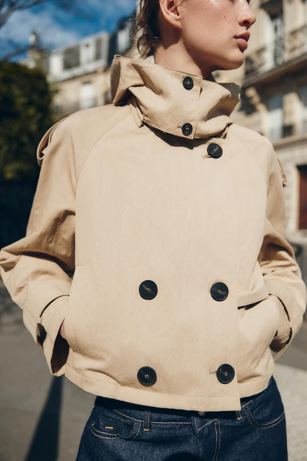 SHORT HOODED TRENCH COAT - Zara фото 3