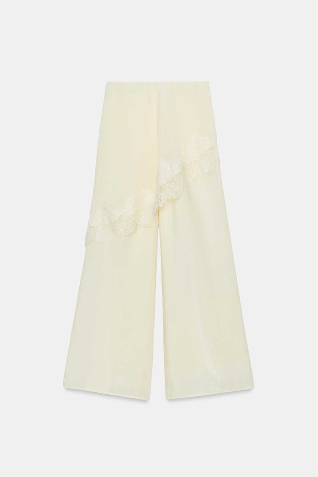 PANTAL?N PAREO ANCHO ENCAJE / Crudo - Zara фото 9