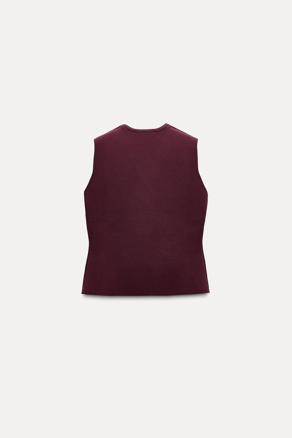 PLAIN KNIT TOP WITH GOLD BUTTON - Zara фото 25