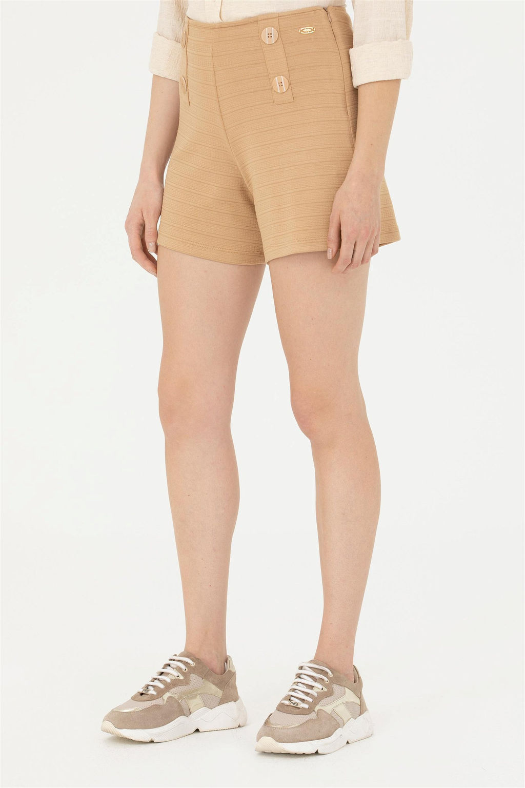 Женские вязаные шорты светло-коричневого цвета Неожиданная скидка в корзине - U.s. polo assn фото 2