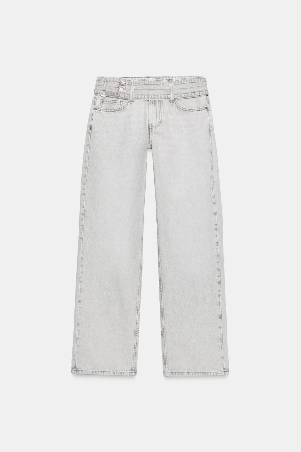 JEANS Z1975 STRAIGHT TIRO BAJO CINTUR?N / Gris claro - Zara фото 8