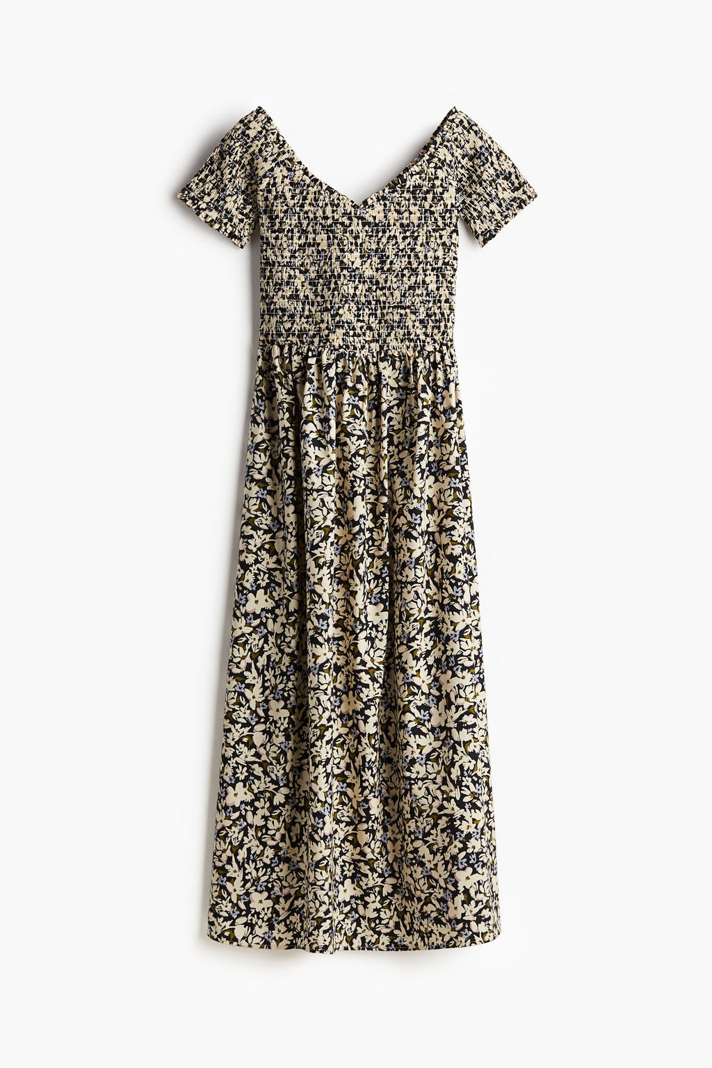 Vestido off-the-shoulder con cuerpo nido de abeja - H&m фото 7