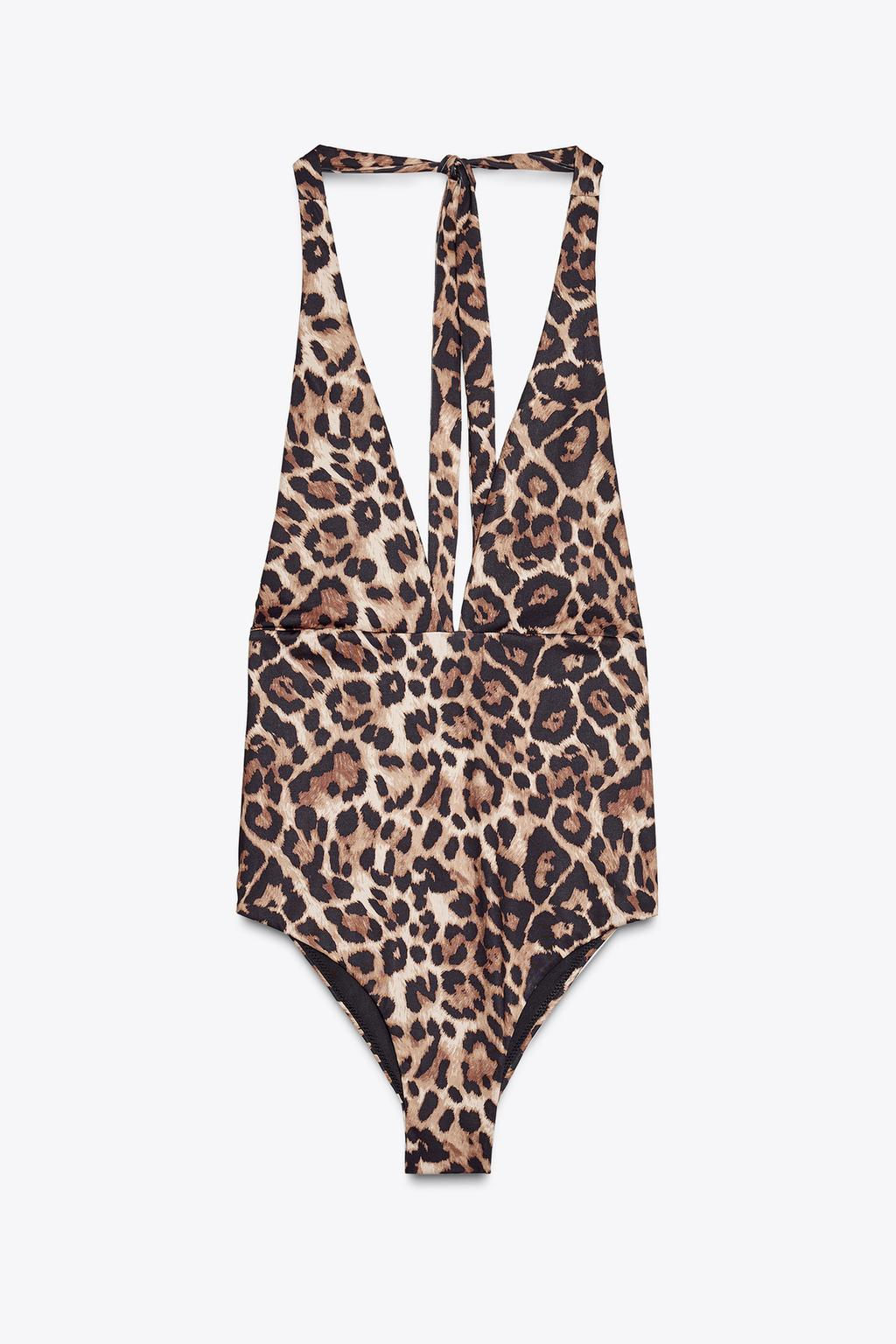 ANIMAL PRINT HALTER SWIMSUIT - Zara фото 5