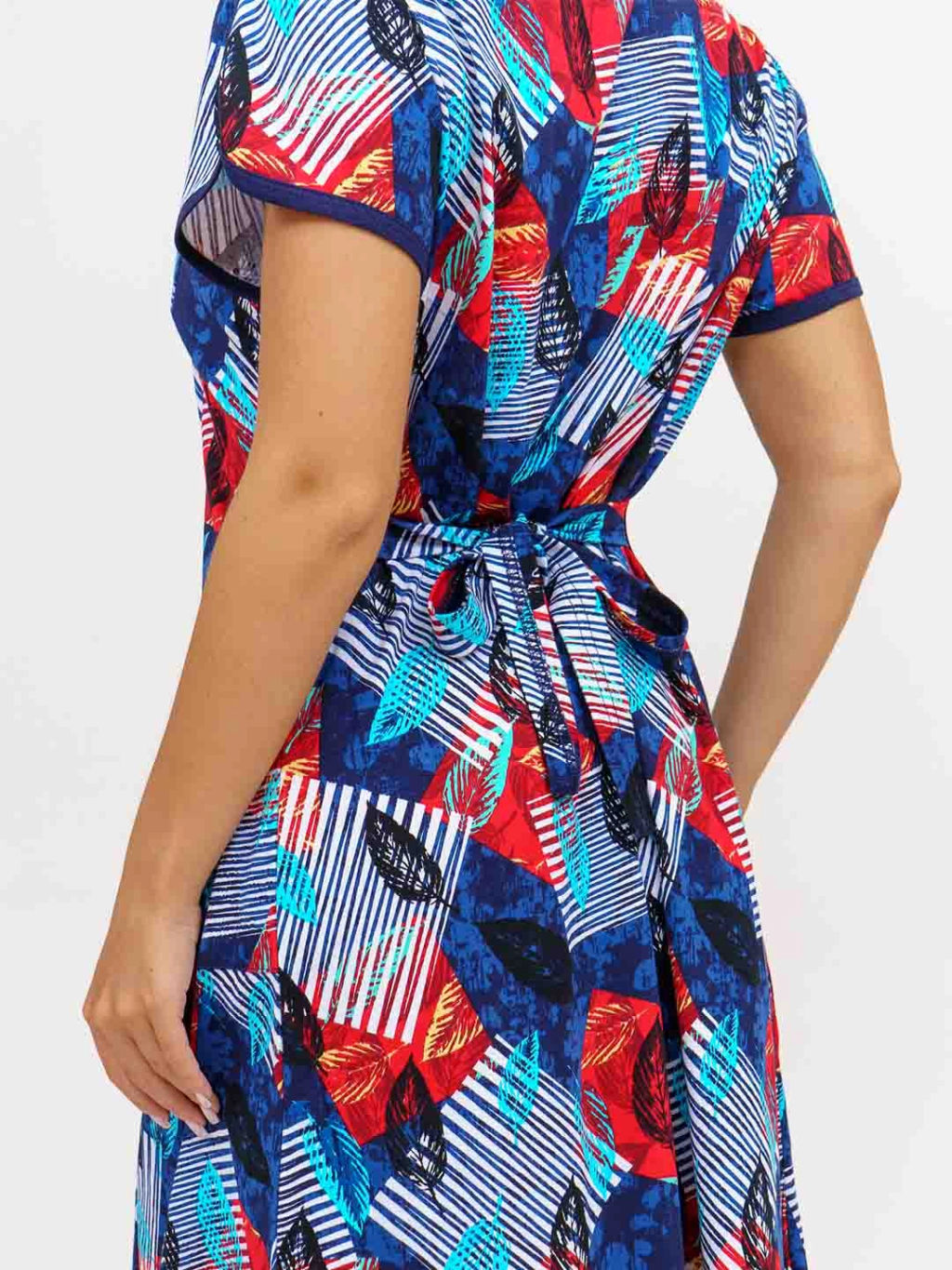 Халат женский, цвет синий красный