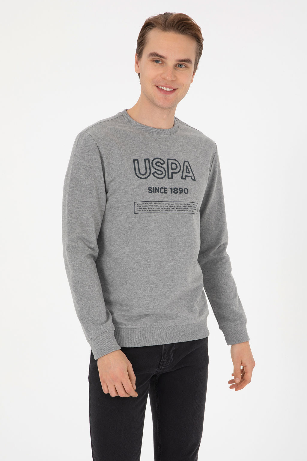 Erkek Gri Melanj Sweatshirt - U.s. polo assn фото 8