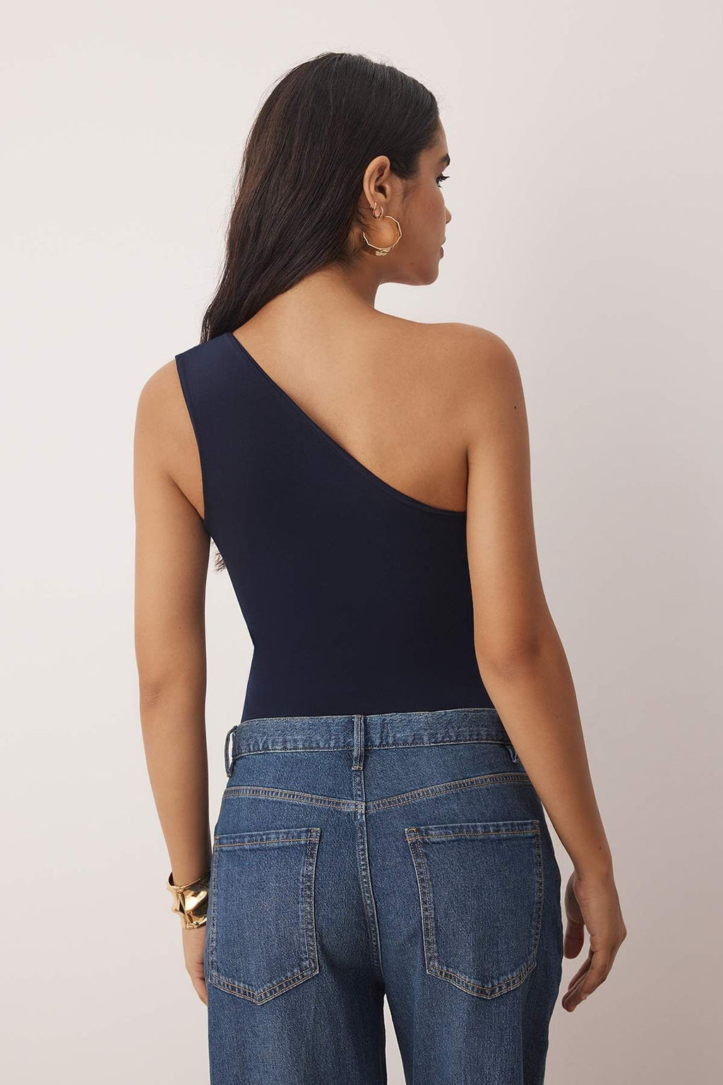 Lacivert Asimetrik Yaka Gold Aksesuar Detayl? Orme Body TPRAW26BD00006