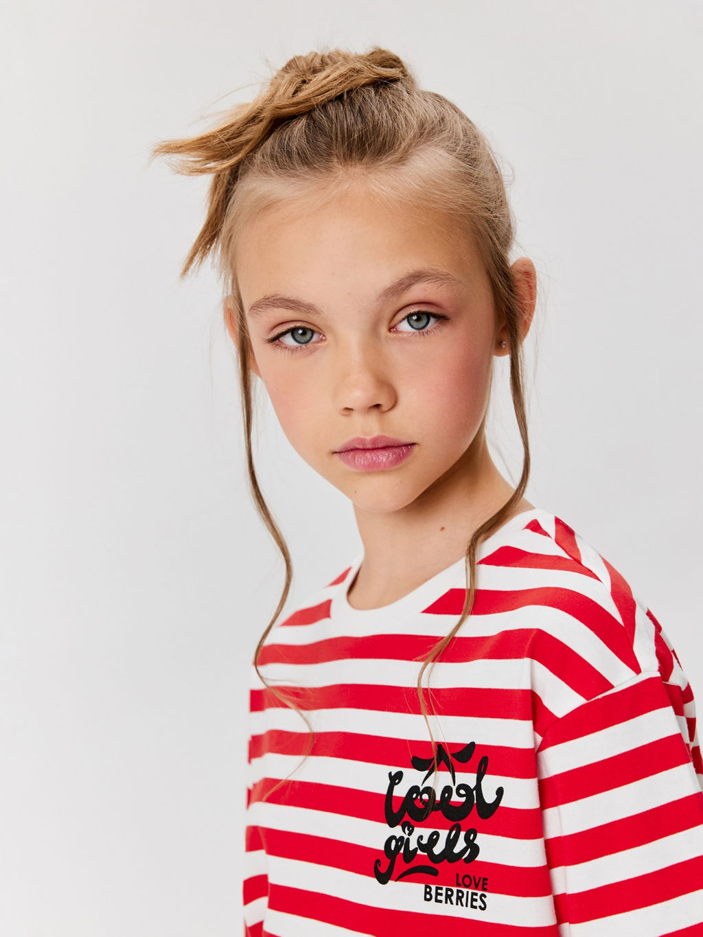ACOOLA / Футболка детская для девочек Galatsia красная полоска  фото 5