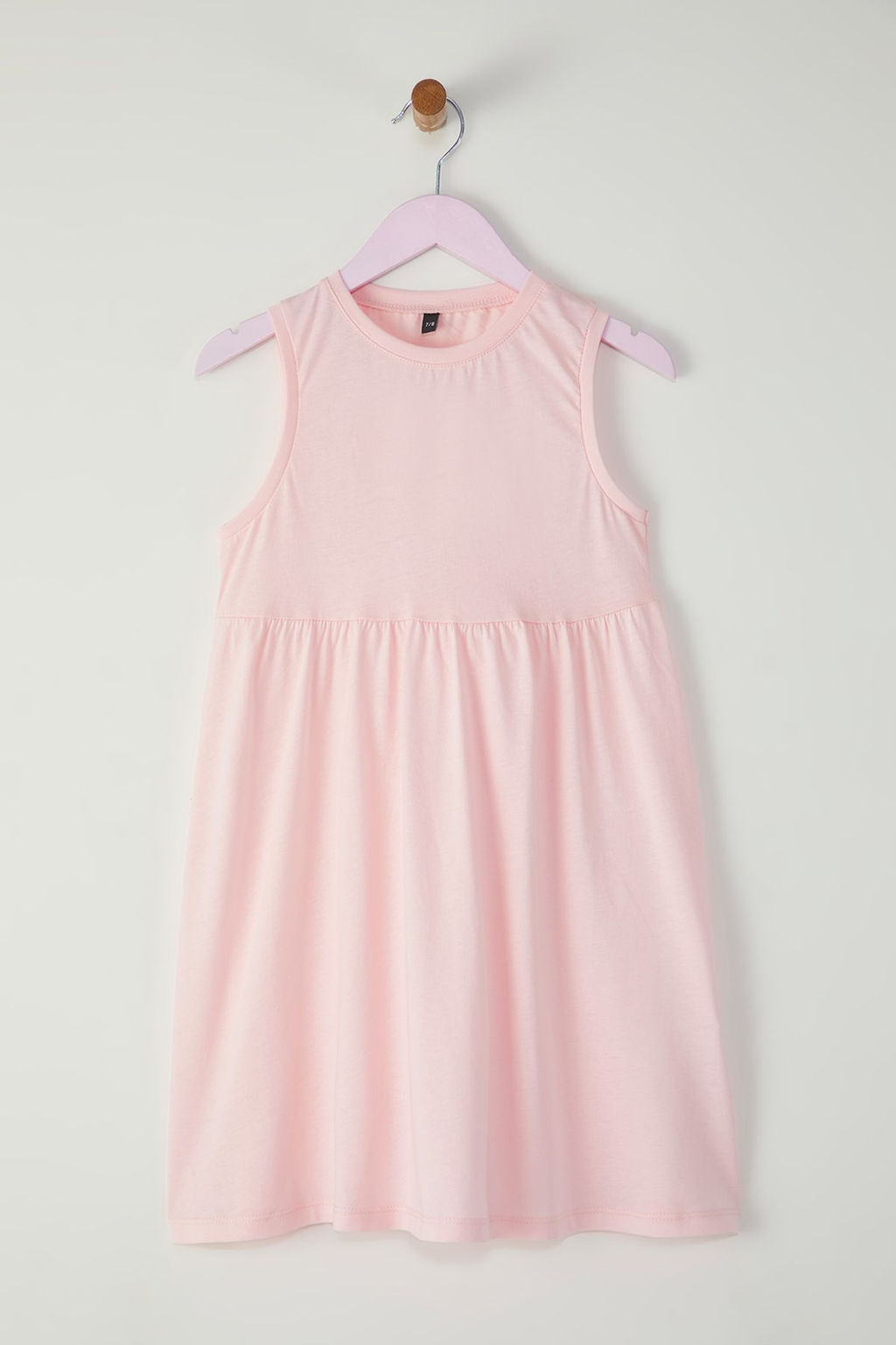 Pembe K?z Cocuk %100 Pamuk Batik Desenli Kolsuz Mini Orme Elbise TKDSS25EL00014 - Trendyolmilla фото 2