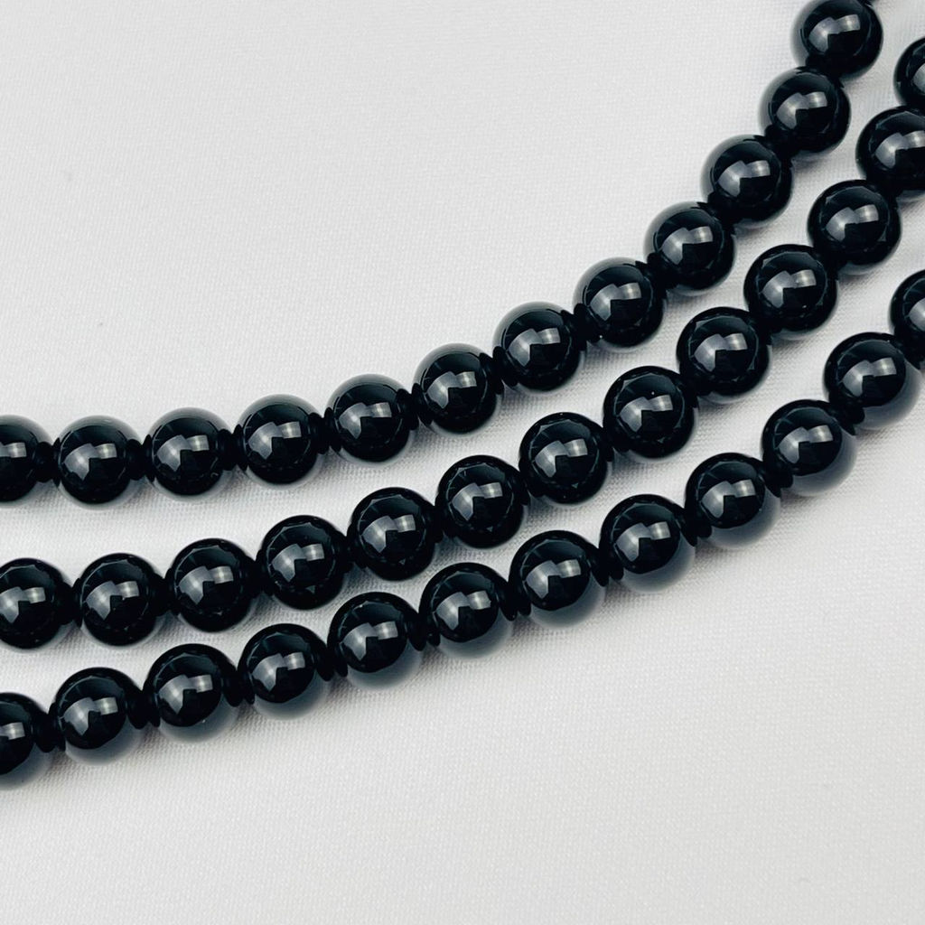 Бусины для украшений из черного Агата (60 бусин)