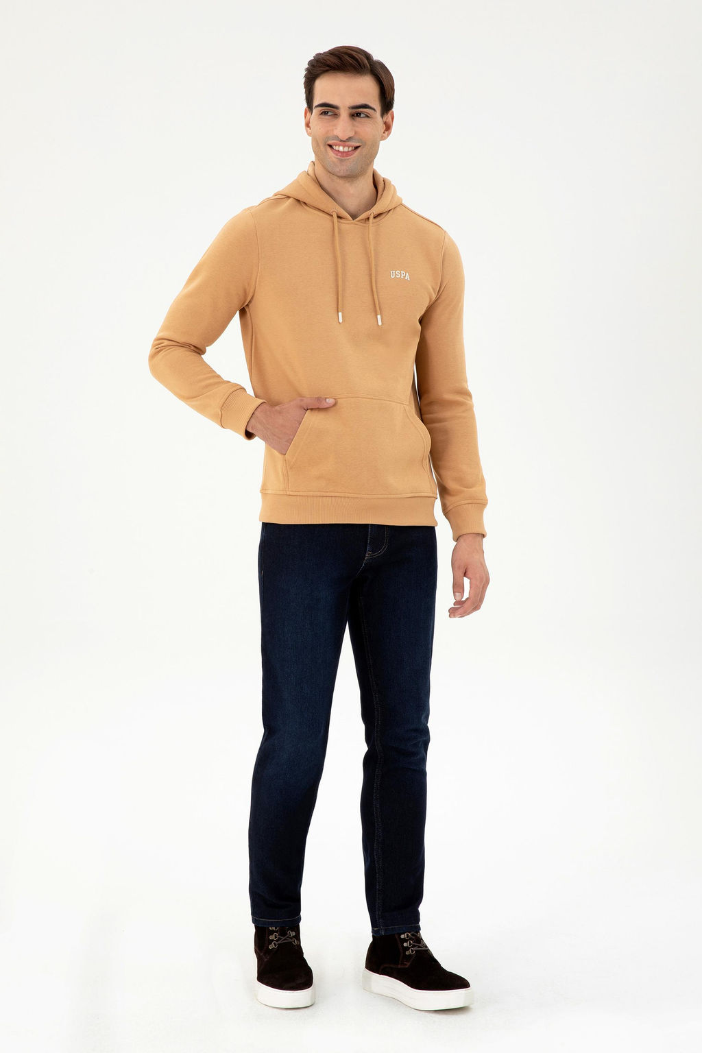 Мужской базовый свитшот светло-коричневого цвета Неожиданная скидка в корзине - U.s. polo assn фото 4