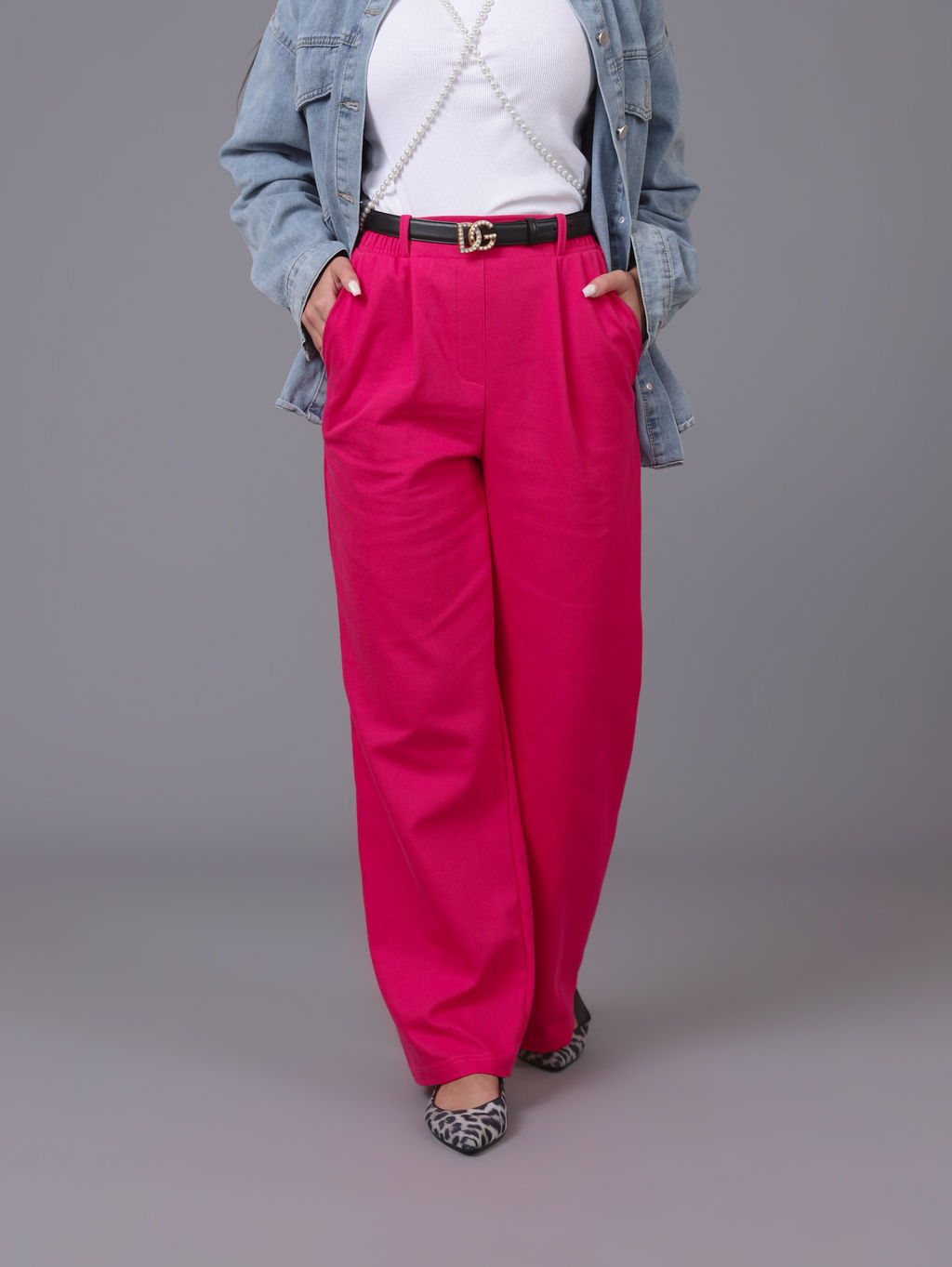 Женские Брюки широкие палаццо. С046 Фуксия от фабрики Спортсоло