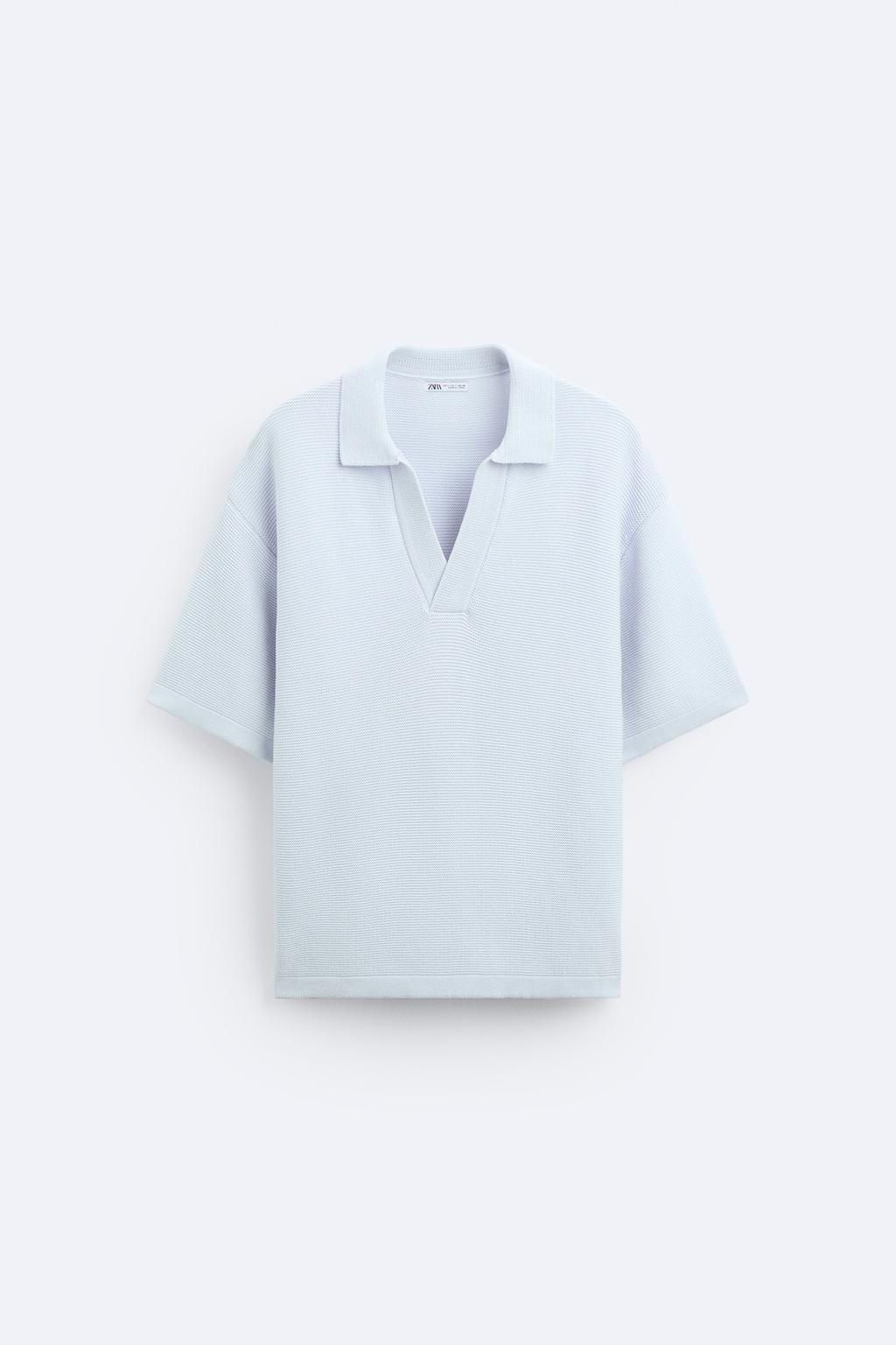 TEXTURED KNIT POLO SHIRT - Zara фото 6