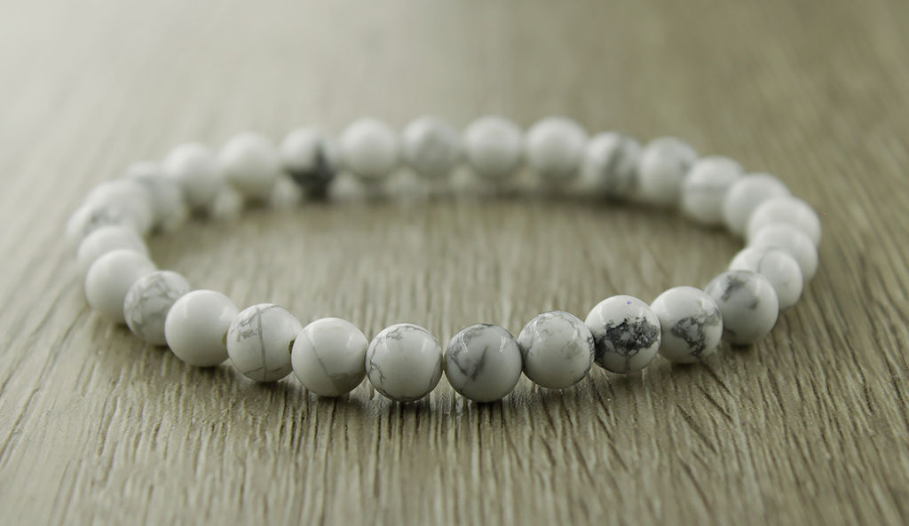 Кахолонг белый 6мм, браслет Классика длина 17см - Agat77 фото 3