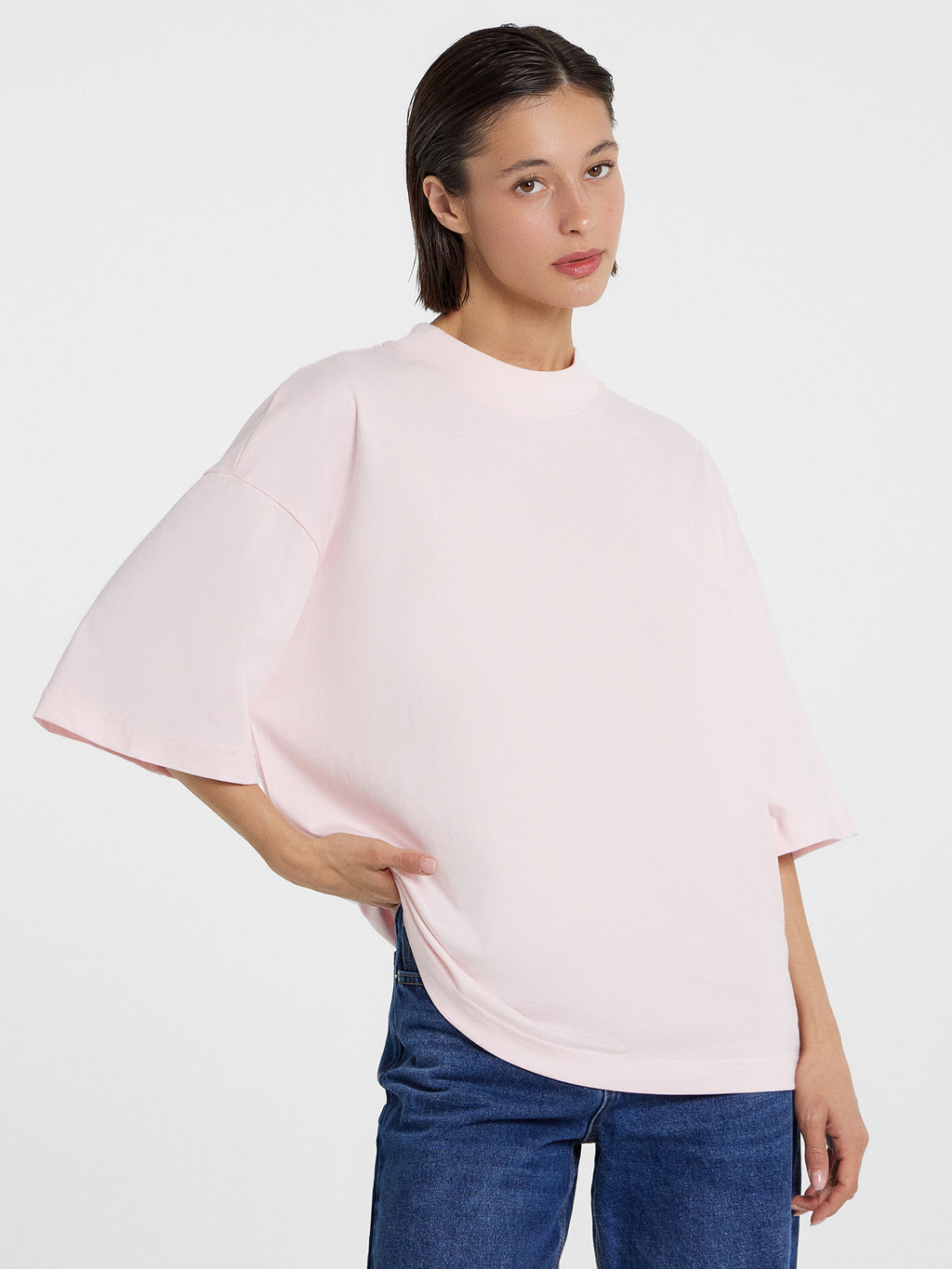 Футболка женская светло-розовая с печатью св.розовый +печать1 112874 - Mark formelle фото 2