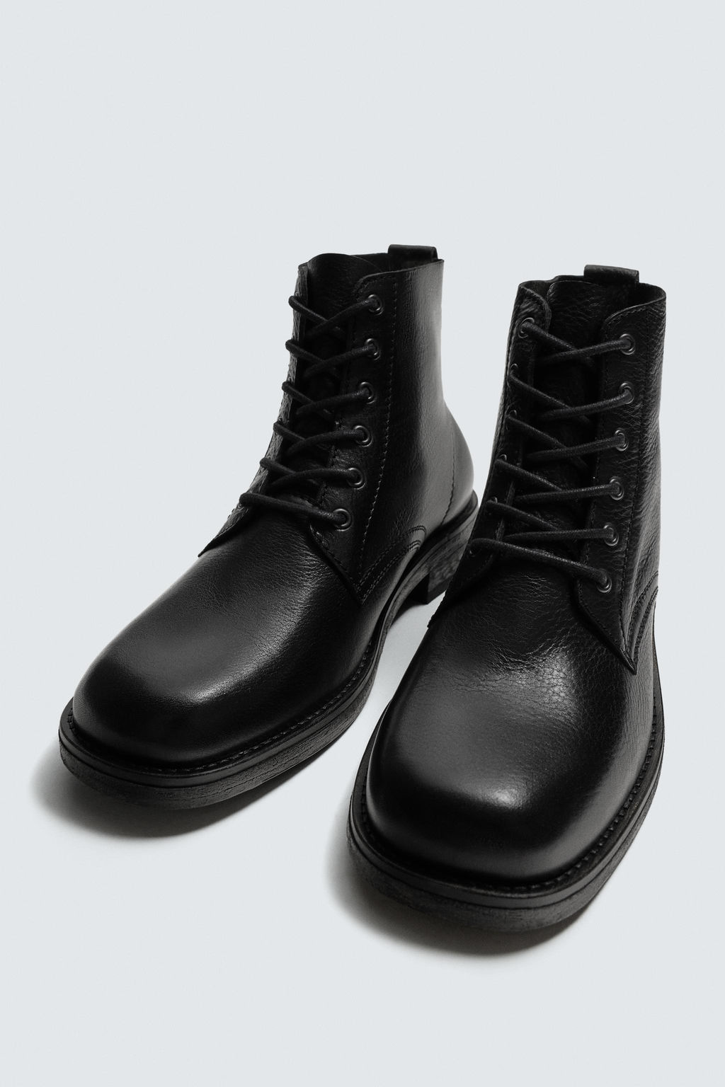 LIMITED EDITION LEATHER LACE-UP BOOTS - Zara фото 5