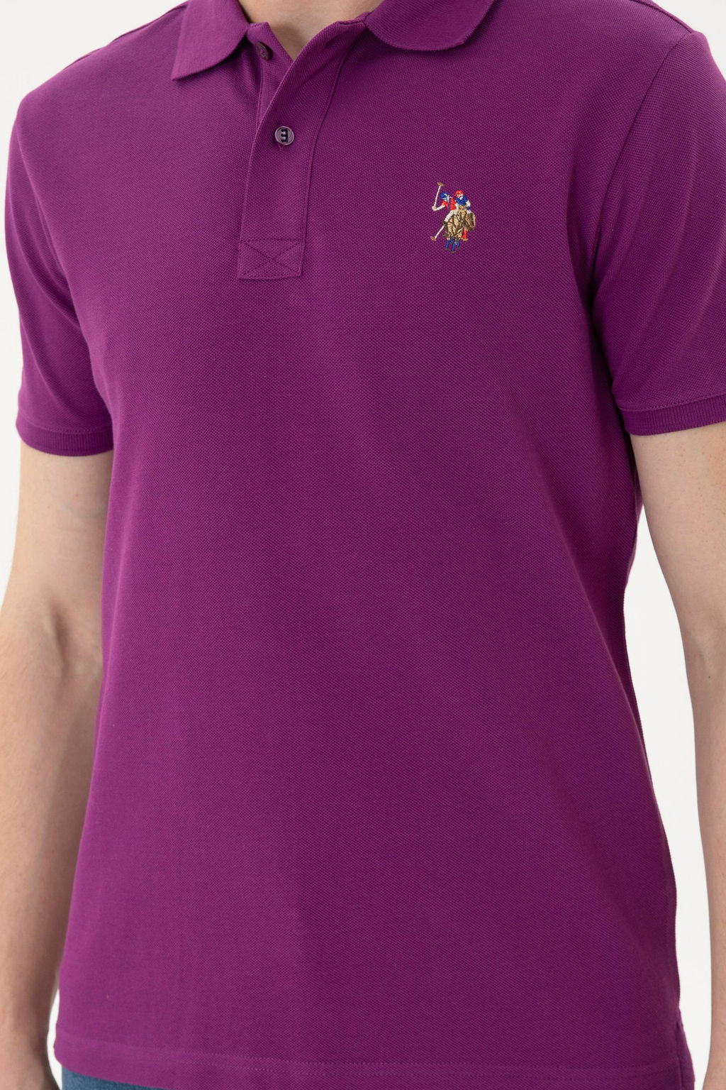 Мужская фиолетовая базовая футболка - U.s. polo assn фото 13