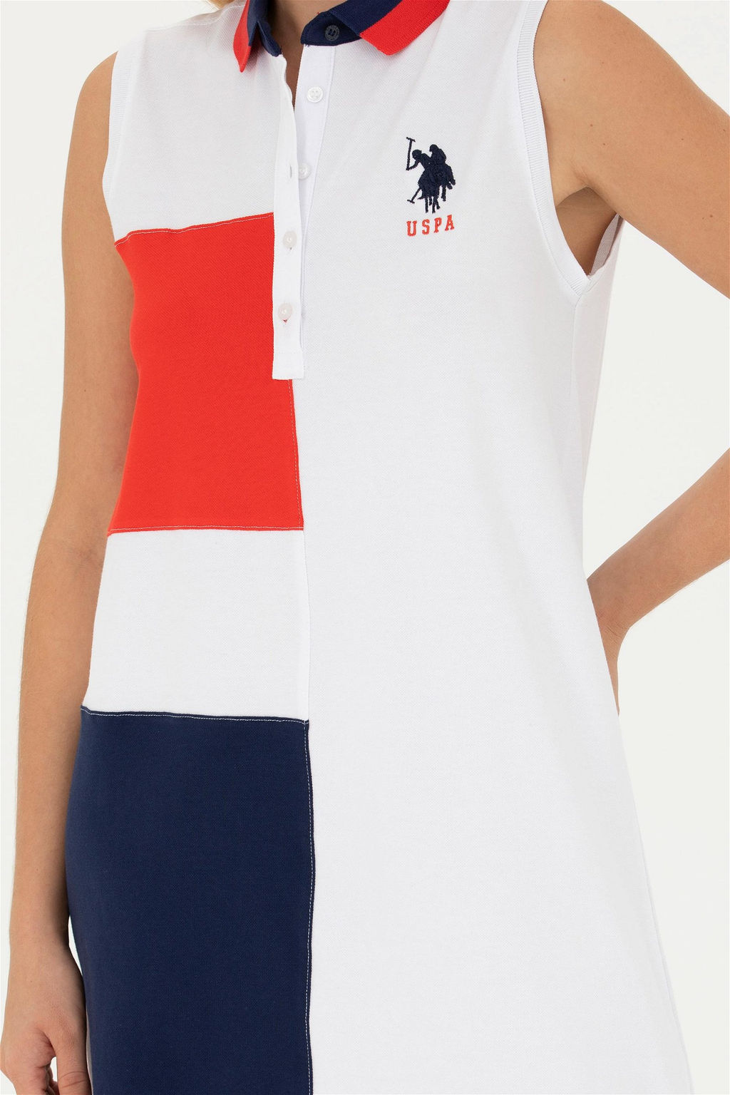 Женское белое трикотажное платье - U.s. polo assn фото 6