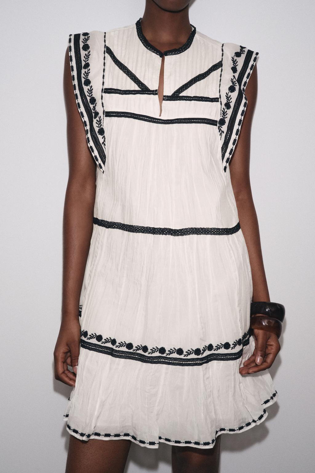 ZW COLLECTION EMBROIDERED SHORT DRESS - Zara фото 5