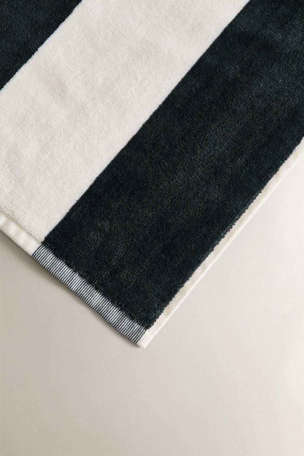 VELOUR BEACH TOWEL WITH WIDE STRIPES - Zara фото 17