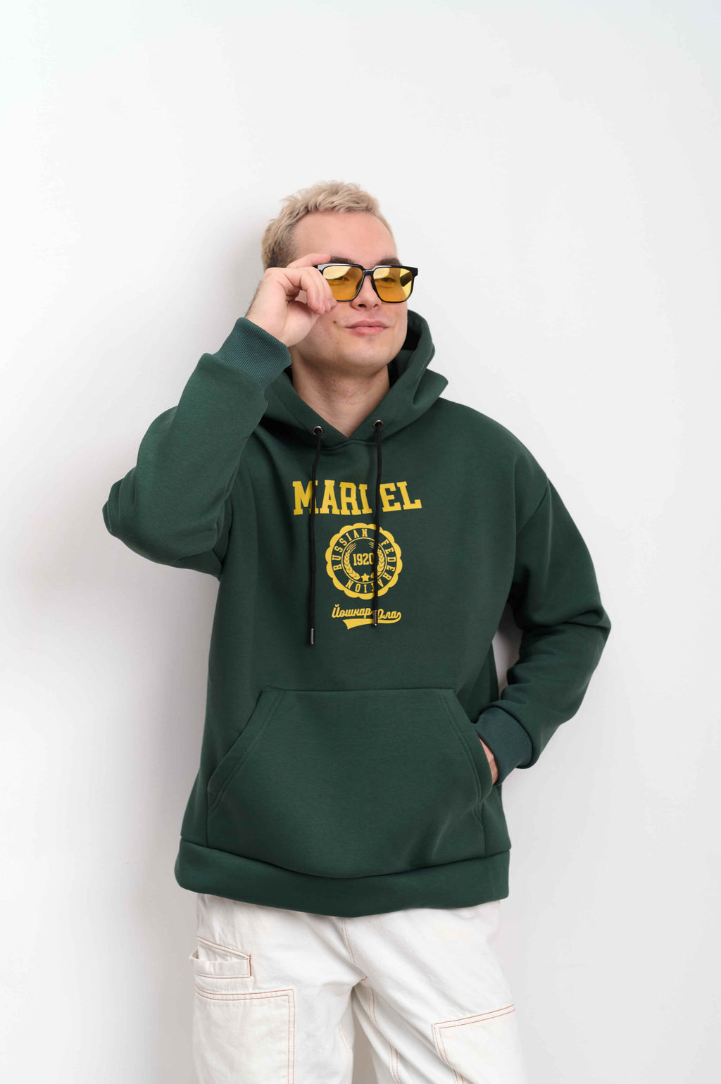Худи мужское с капюшоном "MARI EL" малахит