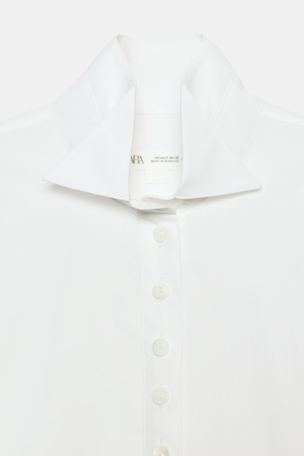 CAMISA POPEL?N BOTONES ZW COLLECTION / Blanco - Zara фото 9