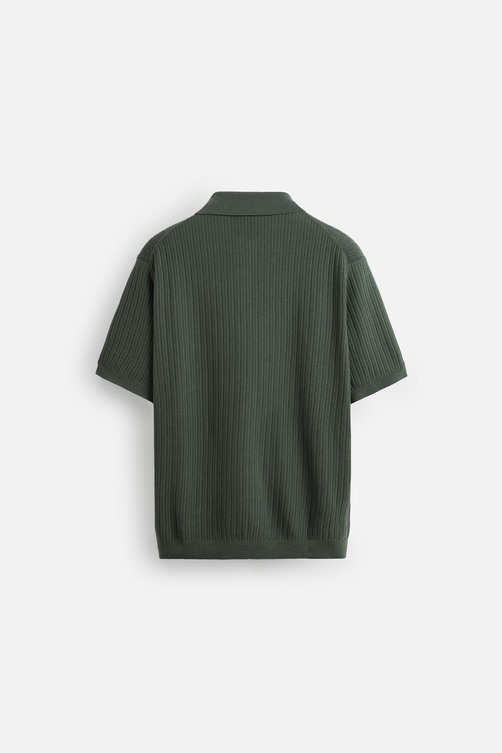 RIBBED KNIT POLO SHIRT - Zara фото 24