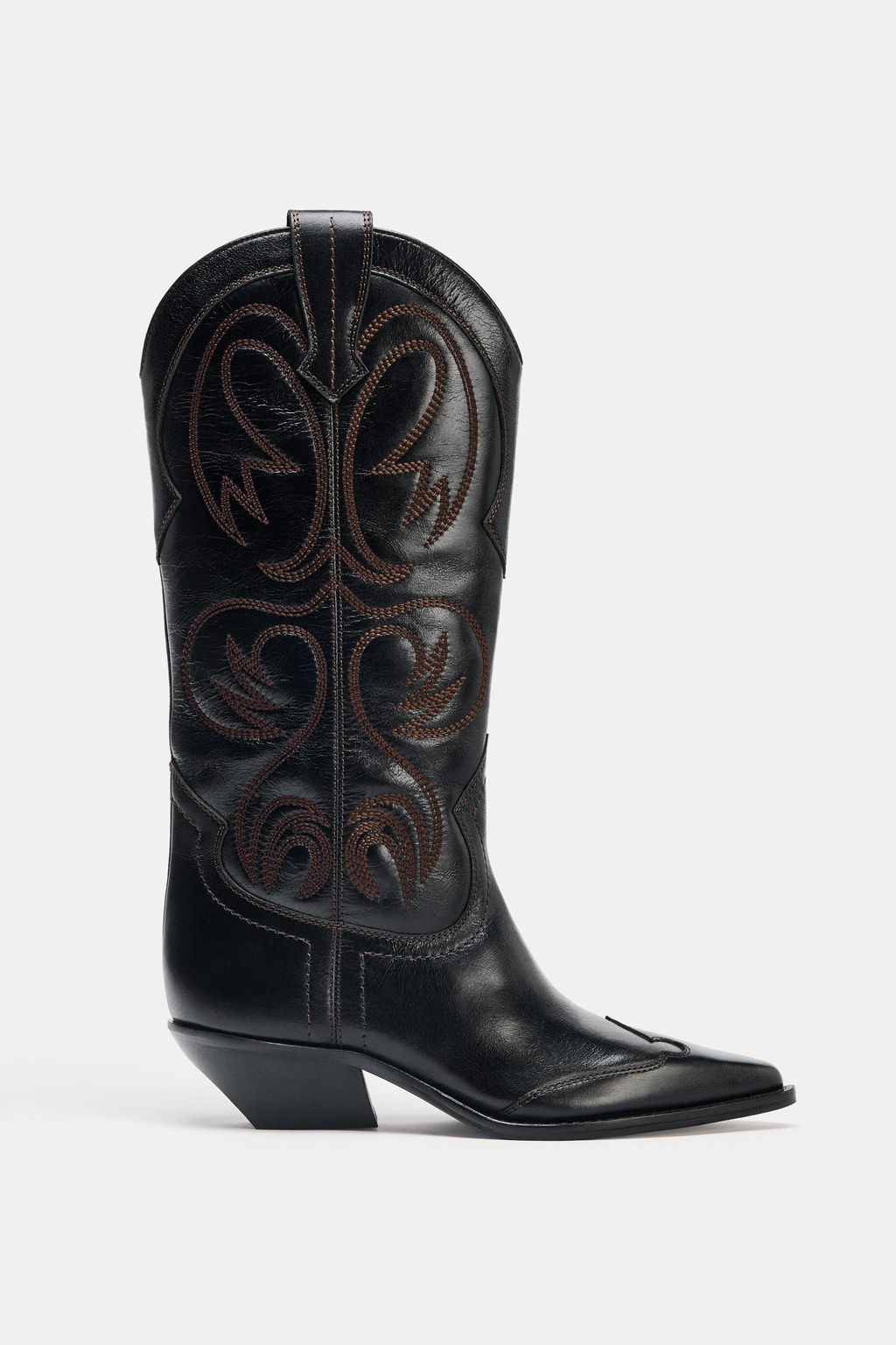 EMBROIDERED LEATHER COWBOY BOOTS
