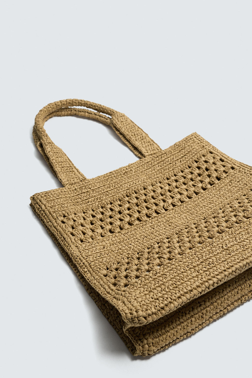 BOLSO SHOPPER TRENZADO / Verde - Zara фото 3