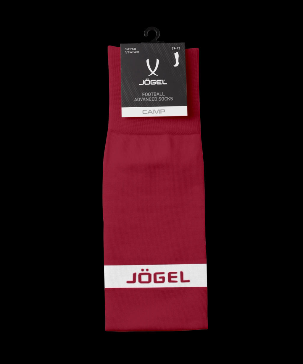 Гетры футбольные JOGEL CAMP ADVANCED SOCKS, гранатовый/белый