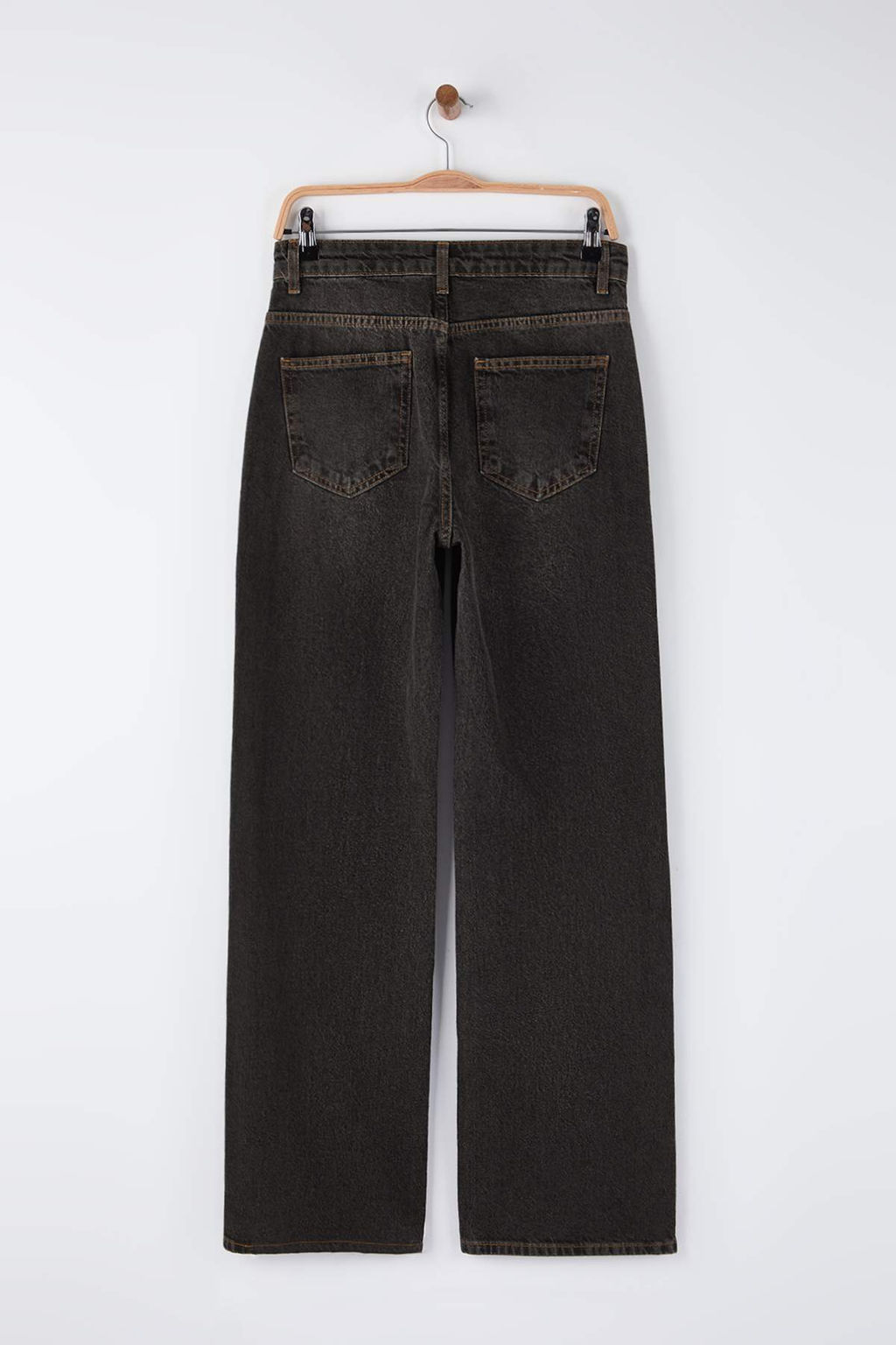 Kahverengi Yuksek Bel Vintage Y?kama Genis Paca Wide Leg Jeans TWOAW26JE00124 - Trendyolmilla фото 12