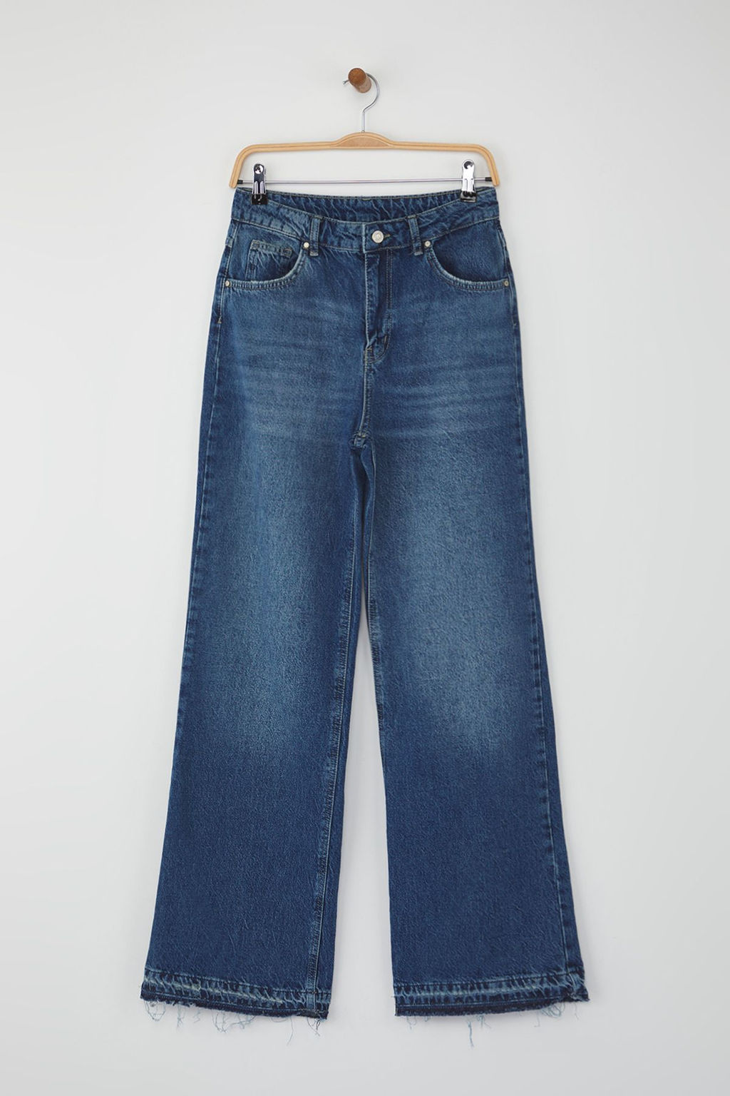 Teen Mavi Yuksek Bel Paca Detayl? Wide Leg Palazzo Jeans TWOAW26JE00100 - Trendyolmilla фото 5