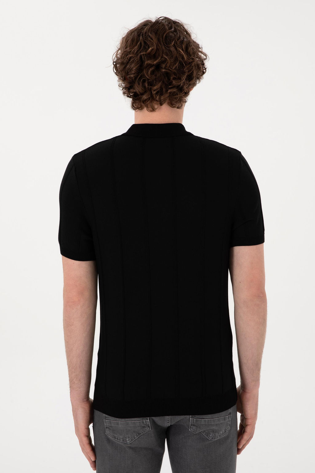 Erkek Slim Fit Polo Yaka Siyah Ti__rt - U.s. polo assn фото 5